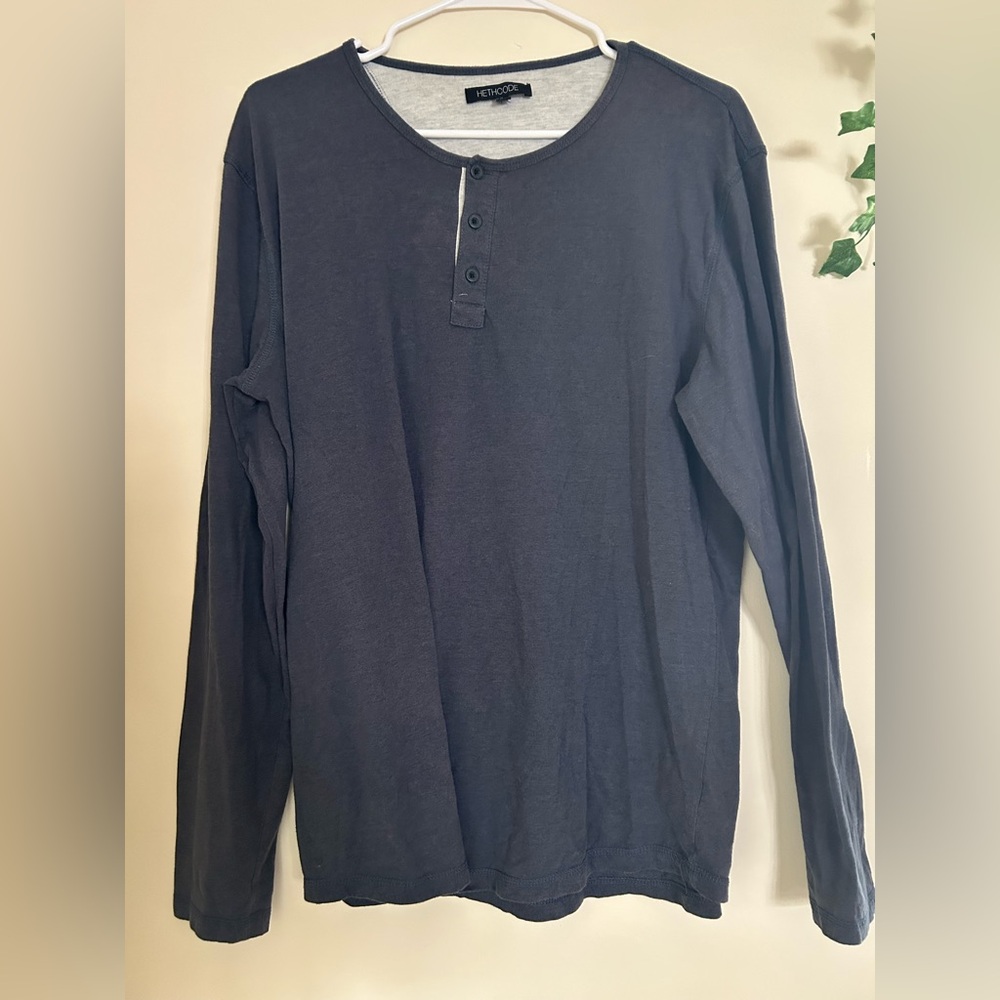 Men's Blue Henley Shirt